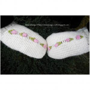 Romantic Mittens With Rose Buds - Pdf Crochet..